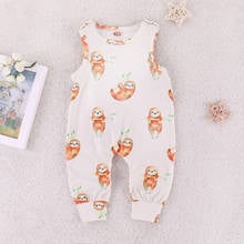 Newborn Baby Rompers 2020 Summer Cartoon Sloth Print Sleeveless Infant Baby Boys Girls Clothing New born Bebe jumpsuits 2024 - buy cheap