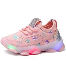 Детская обувь для девочек люминесцентный светящийся Led детская обувь освещенные светодиодные детские кроссовки для малышей сетчатая спортивная обувь 2024 - купить недорого