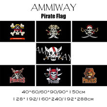 AMMIWAY Vintage Retro Skull Pirates Flags and Banners Skull and Cross Crossbones Sabres Swords Jolly Roger Pirate Chest Flags 2024 - buy cheap
