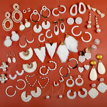 Fashion Jewelry Acrylic White Pearl Dangle Earring for Women Trendy Boho Geometric Statement Tassels Hanging Earring 2024 - buy cheap