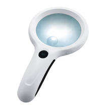 Светодиодный с подсветкой 2.5X/5X Ручной Лупа Jewelers Лупа стеклянная линза противоскользящая пластиковая ручка увеличительное стекло для чтения 2024 - купить недорого