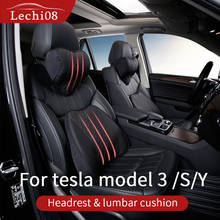 Headrest and lumbar cushion For Tesla model 3 accessories/car accessories X tesla  model S model 3 tesla three tesla model 3 2024 - buy cheap