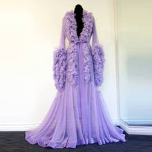 Vestido de noite roxo para maternidade, roupa de dormir feminina para fotosessão ou comemoração com fotos, robe para fotos 2024 - compre barato