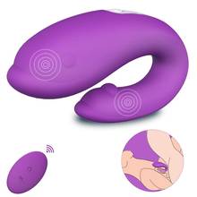 HIMALL-vibrador impermeable para punto G, con Motor Dual silencioso, 9 modos de vibración, estimulador de clítoris, juguete para parejas con vibrador magnético 2024 - compra barato