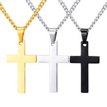 Ожерелье с подвеской-крестом для мужчин и женщин, ювелирное изделие золотистого цвета из нержавеющей стали, Прямая поставка 2024 - купить недорого