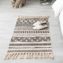 Cilected Ethnic Carpet Area Rug For Living Room Bedroom Floor Mat Tassel Woven Carpets Cotton And Linen Home Decor Sofa Blanket 2024 - buy cheap