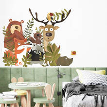 Vacklo-pegatinas de pared de animales de la selva pintadas a mano para bebé, habitación de niños, decoración de pared para el hogar, sala de estar, dormitorio, murales 2024 - compra barato