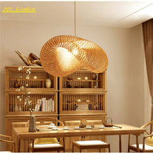Retro bambu lâmpada interior decoração pingente luzes de iluminação rattan pingente lâmpada restaurante cozinha jantar pendurado lâmpadas luminárias 2024 - compre barato