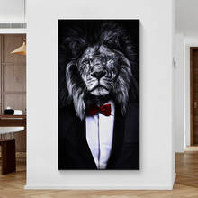 Modern Animal Canvas Painting Smoking Lion Poster Wall Art Pictures Cuadros for Living Room Home Decor Printed Posters 2024 - buy cheap