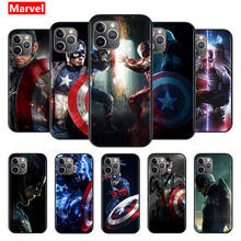 Marvel Avengers Super Hero Captain America For Apple iPhone 12 11 XS Pro Max Mini XR X 8 7 6 6S Plus 5 SE 2020 Black Phone Case 2024 - купить недорого