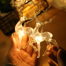 Decoraciones navideñas para el hogar, guirnalda de luces de hadas de alce creativo, alimentada por batería, Reno, iluminación de vacaciones, 1,5 M, 3M 2024 - compra barato