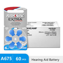 Rayovac-pilas Extra para audífono, pilas de Zinc Air 675A 675 A675 PR44, 60 uds. 2024 - compra barato