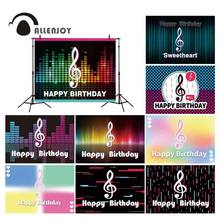 Allenjoy Musical Symbol birthday party backdrop banner pink blue baby shower Celebrate lots of fans Custom background 2024 - buy cheap