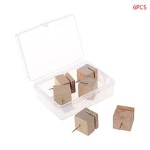 6/12pcs Wooden Square Nail Thumbtack Board Pins Pushpins Drawing Photo Wall Stud Q6PA 2024 - buy cheap