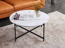 Mesa de café de mármol moderna, muebles de habitación, marco de Color dorado Negro, mesa redonda de té 2024 - compra barato