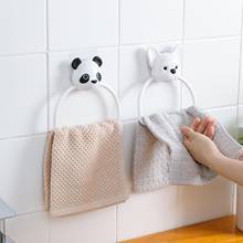 1PC ABS Cartoon Animals Towel Rack Wall-Mounted Bathroom Toilet Child Hanging Towel Holder Hanger Home Kitchen Towel Rack Ring 2024 - buy cheap