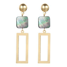 Fashion Geometric Gold Earrings Rectangle Metal Hollow Out Earrings for Women Korean Earring Jewelry 2024 - buy cheap