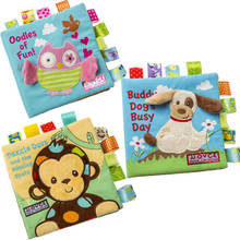 Libro de tela bordado de animales para bebé, libros de actividades de desarrollo temprano para recién nacido, regalos para niños, WJ411 2024 - compra barato