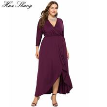 Autumn Dress Plus Size 4XL 2019 Women V Neck Batwing Sleeve High Waist Irregular Party Dresses Ladies Tunic Maxi Long Dress 2024 - buy cheap