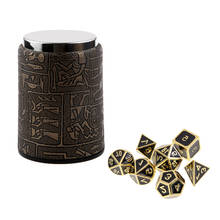 7 pieces Metal Polyhedral Dice for Dungeons & Dragons Dice Table Games RPG MTG+Dice Cup #1 2024 - buy cheap