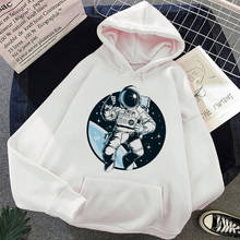 Space Astronaut White Tops Print Hoodie Harajuku Aesthetic Streetwear Hoodies Women Fashion Autumn Winter Sudaderas Sweatshirt 2024 - buy cheap