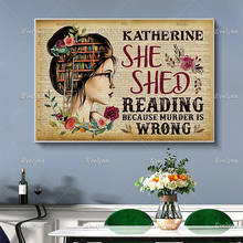 Reading Girl She Shed Murder Is Wrong Poster, Book Lover Gift,Girl Pot Head Wall Art Prints Home Decor Canvas Floating Frame 2024 - buy cheap