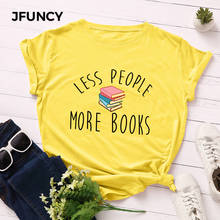 JFUNCY-Camiseta de talla grande para mujer, camisetas con letras estampadas, camisetas de algodón de manga corta para mujer, camisetas de verano 2024 - compra barato