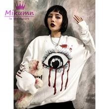 Moletom gótico estampado vintage, moletom harajuku outono inverno mulheres, blusas estilo punk, streetwear hip hop grande 2024 - compre barato