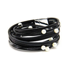 2020 Fashion Leather Bracelet For Women Alloy Magnetic Buckle Pearl Multilayer Wrap Female Bracelet Bangle Jewelry Gift pulseras 2024 - buy cheap