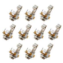 10Pcs Nickel Plated 6.35mm 1/4 Inch Soldering Mono TS Panel Chassis Mount Jack Audio Female Connector 2024 - buy cheap