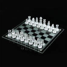 GREAT GIFT Glass Chess Game Set Glass Board Frosted Chess Pieces 25cm 20cm 2024 - buy cheap