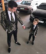 Men Suits Two Pieces Groomsmen Wedding Tuxedos For Men Peaked Lapel Formal Prom Suit (Jacket+Pants) Little Boys Formal Wear 2024 - buy cheap