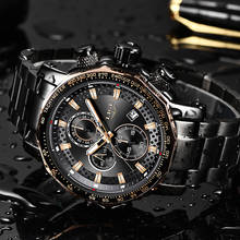 Lige-relógio masculino esportivo, modelo de luxo, em aço, quartzo, à prova d'água, com mostrador grande 2024 - compre barato