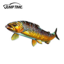 Jump Time 13cm x 10.2cm Trout Fish Car Stickers Decal Funny Bumper Camper Motorcycle Outdoor Waterproof Vinyl Car Accessories 2024 - buy cheap