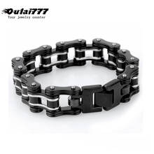 2019 stainless steel black bicycle chain men bracelet punk male statement big mens accessories charm hand Wide bracelets men 2024 - buy cheap