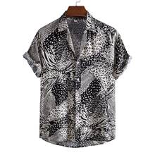 Bohemian Loose Printed Trendy Shirts for Men Casual Short Sleeve Hawaiian Shirt Summer Beach Shirt Blouse Men Clothing Plus Size 2024 - buy cheap