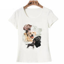 AMEITTE New Summer Fashion Women Short Sleeve Labrador Retriever Dog Print T-Shirt White Casual Tops Hip Hop Cute Girl Tees 2024 - buy cheap