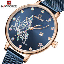 2020 NAVIFORCE Women Watches Top Luxury Brand Vivid Butterfly Watch Fashion Quartz Ladies Mesh Stainless Steel Relogio Feminino 2024 - buy cheap