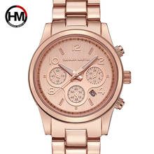 Reloj Mujer Hannah Martin Women Watches Top Brand Luxury Rose Gold Ladies Calendar Quartz Wrist Watch Clock Woman Montre Femme 2024 - buy cheap