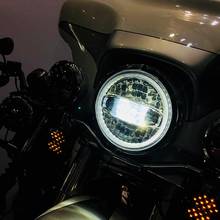 7 Inch LED Headlight With Mounting Bracket DOT Motorcycle Headlamp Kit For Touring Street Glide Road King Ultra Classic Electra 2024 - buy cheap