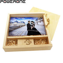 POWERONE usb flash drive USB2.0 Wooden Photo Album 4GB 8GB 16GB 32GB 64GB 128GB free Custom LOGO Wedding Photography gifts 2024 - buy cheap