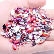 1000pcs 3x6mm Marquise Earth Facets AB Colors Acrylic Flatback DIY Rhinestones Gems For 3D Nail Art Glitter Decorations Stones 2024 - buy cheap
