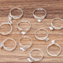 20pcs/lot 8/10mm Ring Settings Cabochon Bases Blank Bezel Tray Fit Cabochon Cameo DIY Finger Rings Findings 2024 - buy cheap