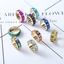 Trendy Colorful Crystal Rings Punk Geometric Inlaid Rhinestone Ring Bohemian Women Statement Charm Ring Fashion Jewelry Gifts 2024 - buy cheap