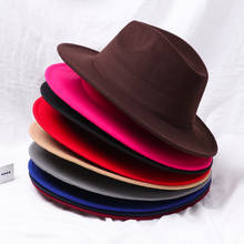 1 шт., новинка, унисекс, зима-осень, винтажная шерстяная фетровая шляпа с широкими полями, элегантная джазовая Кепка, Панама для женщин и мужчин, ковбойская шляпа 2024 - купить недорого
