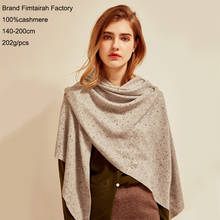 Cachecol feminino de lã de caxemira, envoltório triangular com strass quente para mulheres de inverno e outono 2024 - compre barato