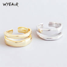 WYEAIIR Fresh Double Layer Personality Sweet Wave Fashion 925 Sterling Silver Female Resizable Opening Rings 2024 - buy cheap