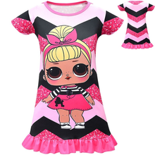 Новинка, Детская Пижама Lol Surprise Doll для девочек, платье средней длины, детская юбка, мультяшная юбка для кукол, детская одежда для девочек 2024 - купить недорого