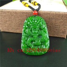 Collar con colgante de Dragón de Jade chino verde Natural, joyería con amuleto tallado, regalos para mujeres y hombres 2024 - compra barato