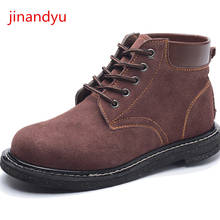 Working Shoes Man Safety Steel Toe Shoes Breathable Sneakers Anti Puncture Anti Scald Suede Boots High Top Comfy Safty Shoes Man 2024 - buy cheap